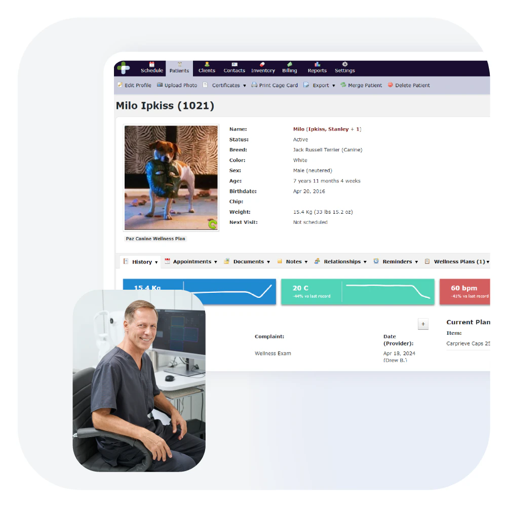 screenshot of DaySmart Vet